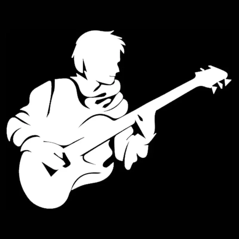 Guitar Player Silhouette Car Decal Sticker 18cm Waterproof Vinyl Music Auto Body Window SUV Sedan Decoration