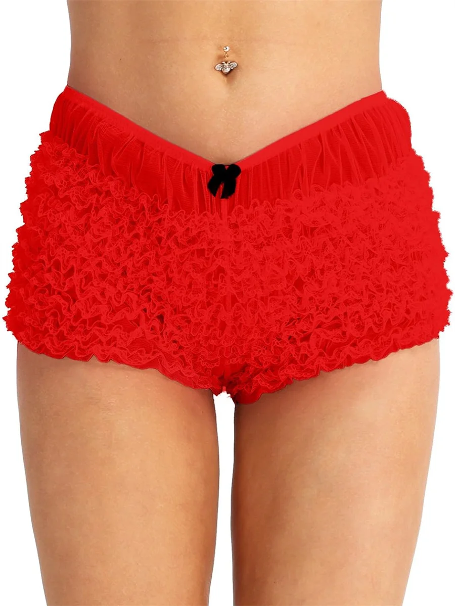 

Womens Frilly Ruffled Lace Bloomers Briefs Dance Bottoms Knickers Hipster Shorts Underpants Y2K Coquette Fairy Shorts