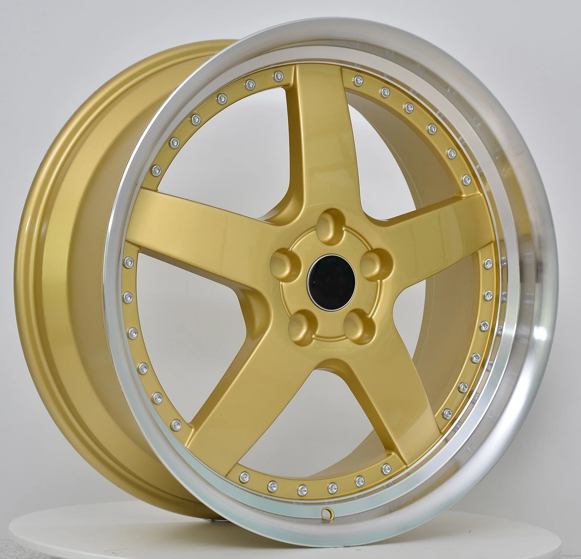 Factory Customized Forged Wheels18-24 Inch Front And Rear Wheels Black/Gold Color With Rivet Decoration 6061 Aluminum Alloy Rims
