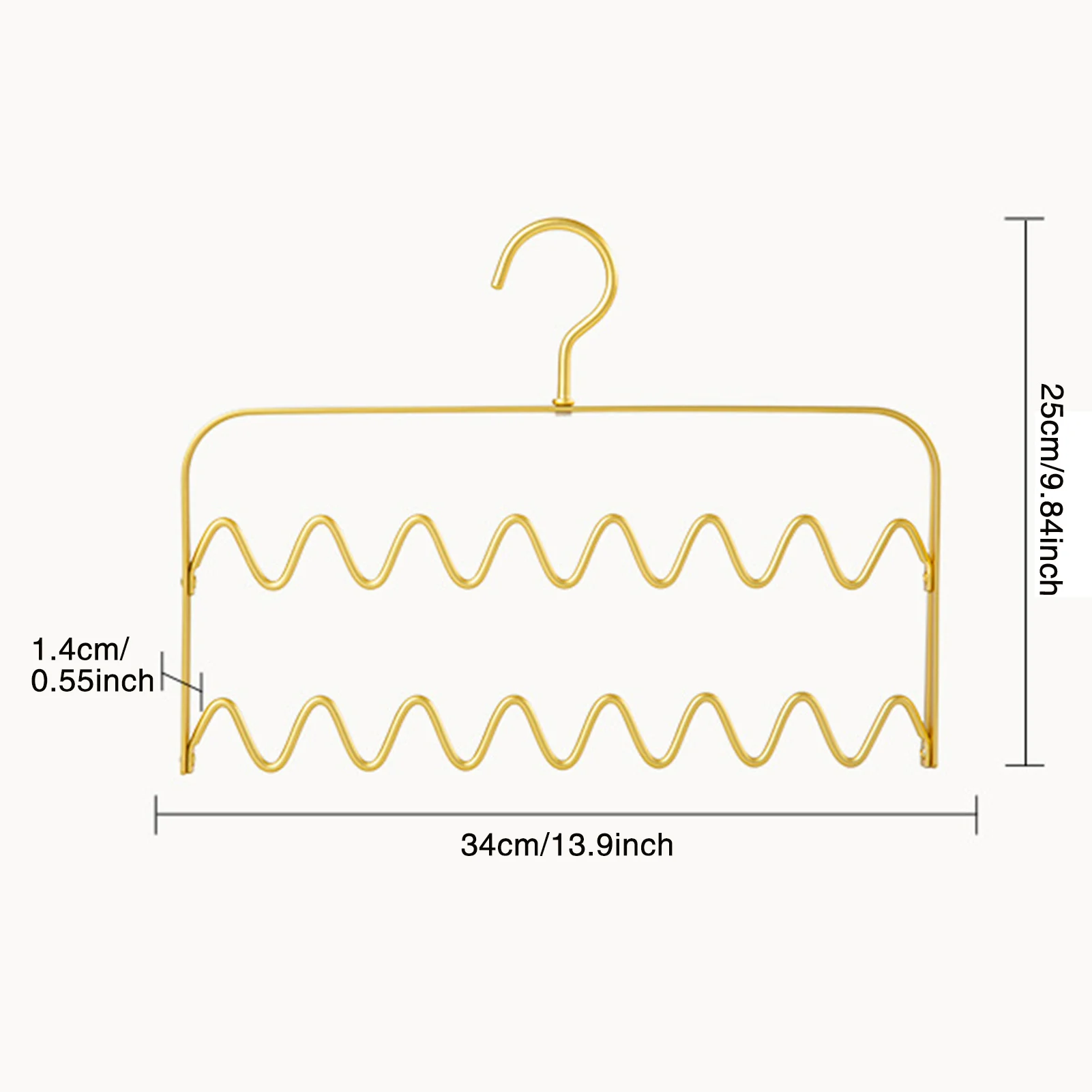 Aluminium Alloy Wave Shaped Scarves Hangers Non Slip Sling Underwear Storage Hangers Space Saving Home Wardrobe Bars Organizer image 6
