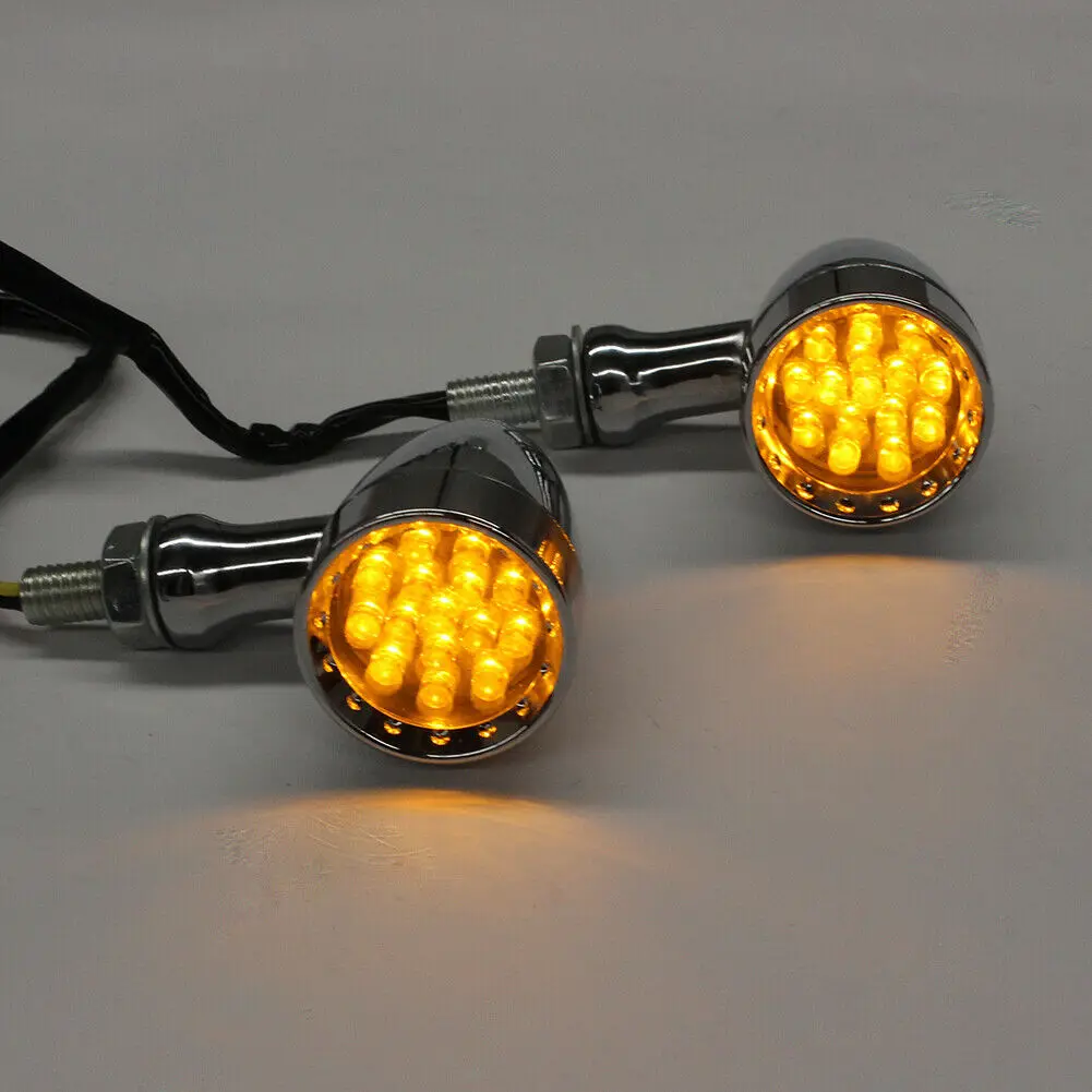 12V 10 Mm Screw Universal Motorcycle LED Turn Signal Light Indicators Blinkers Amber Bullet Motorcycle Accessoire