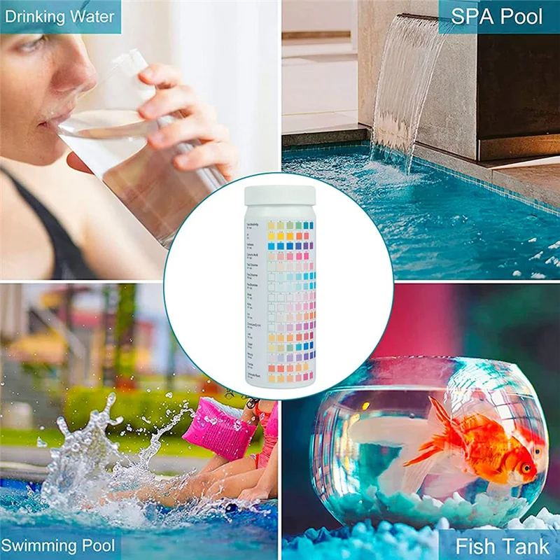 M04K Комплект для тестирования питьевой воды премиум-класса 16 в 1, для питьевой воды, 100 полосок, точные тест-полоски для воды, для твердости PH свинца