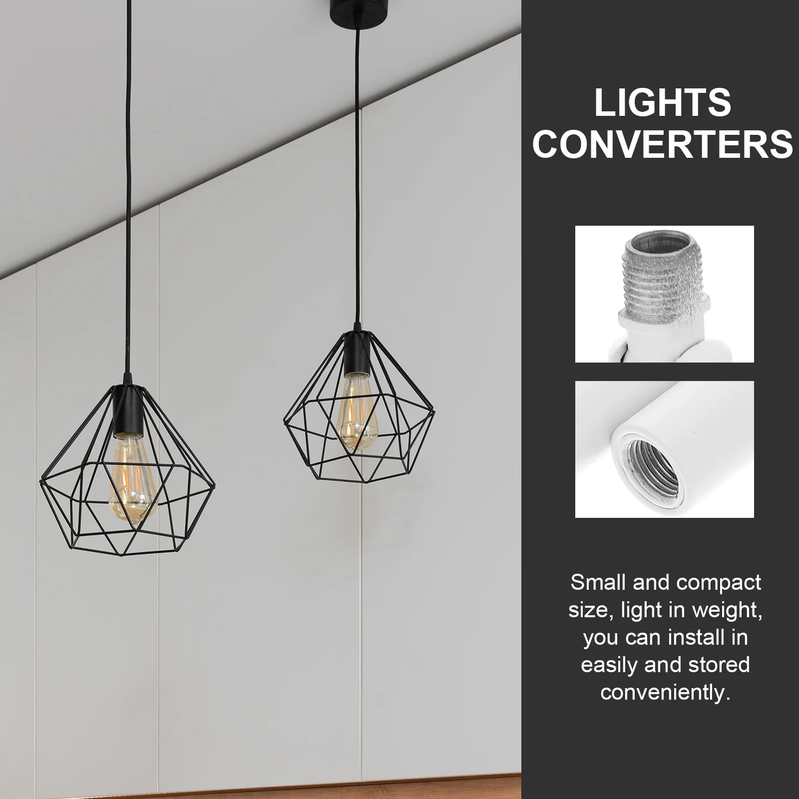 

6Pcs Metal Connectors Adjustable Turn Light Connectors Ceiling Lamp Adapters Durable Threaded Converter for DIY