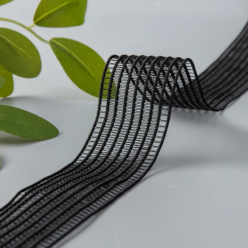 5/10 Meter 25mm 30mm 40mm Elastische Band Mesh Stof Wit Zwart voor Kledingstuk Naaien ondergoed Kleding DIY Craft