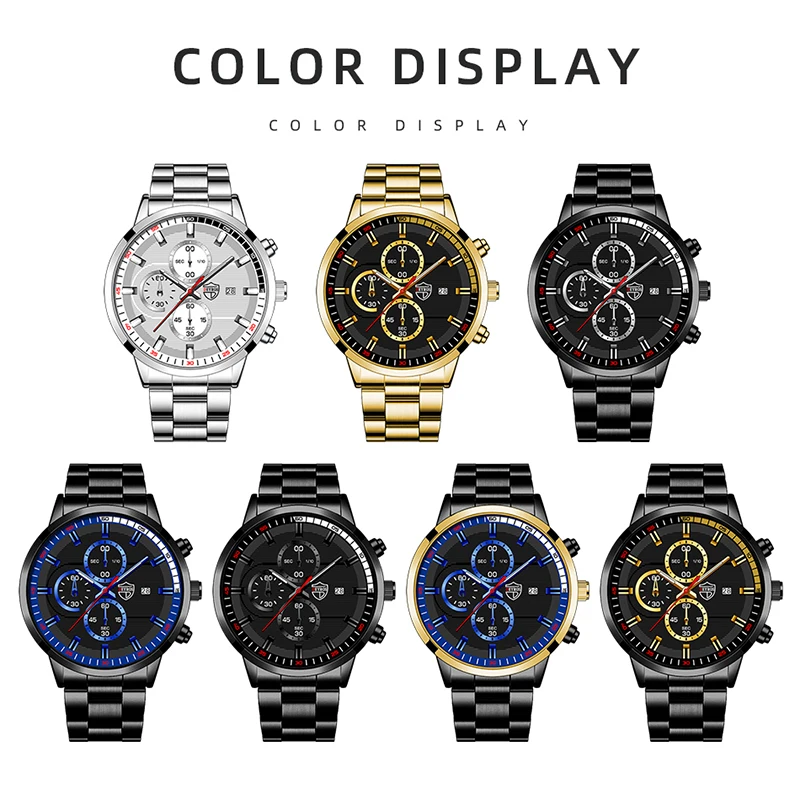 2023 Dressy Mannen Fashion Casual Horloges Voor Mannen Sport Roestvrij Staal Quartz Horloge Mannen Business Polshorloge Reloj hombre