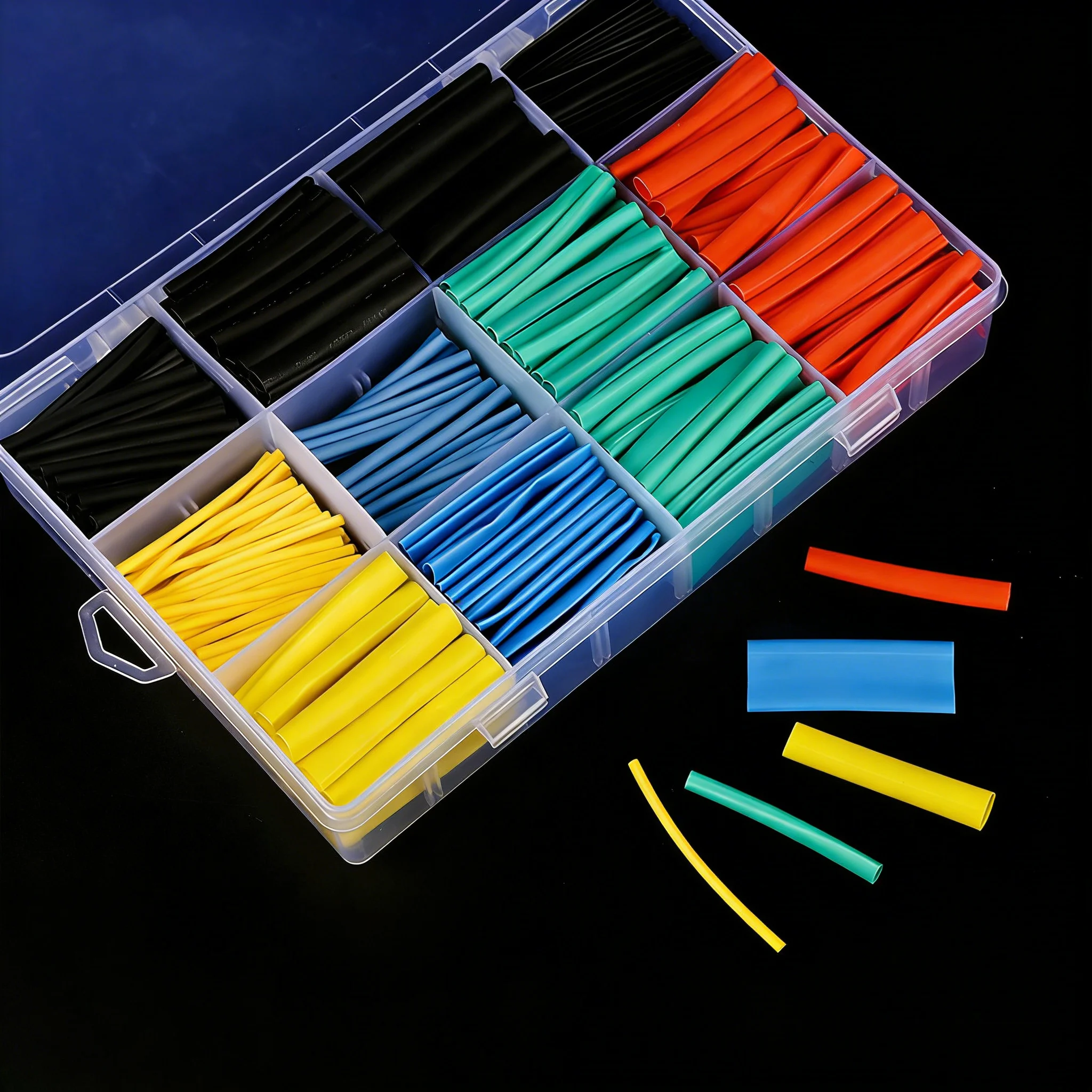 530pcs Assorted Heat Shrink Tubing Termoretractil Wire Cable Insulation Shrink Wrap for Electronics And Networking