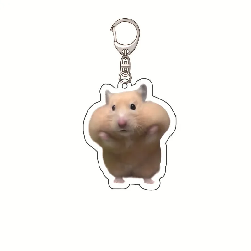 Llavero de acrílico Banana Cat Happy Cat, accesorios de decoración, estilo popular, llavero con emoticonos de cabeza de gato de comida, colgante divertido para bolso, regalo