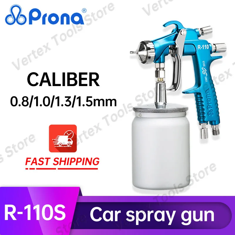 Taiwan Prona R-110 Siphon Feed Paint Spray Gun High Efficiency Pneumatic Air Coating Tool for Car Refinish Woodwork Surface