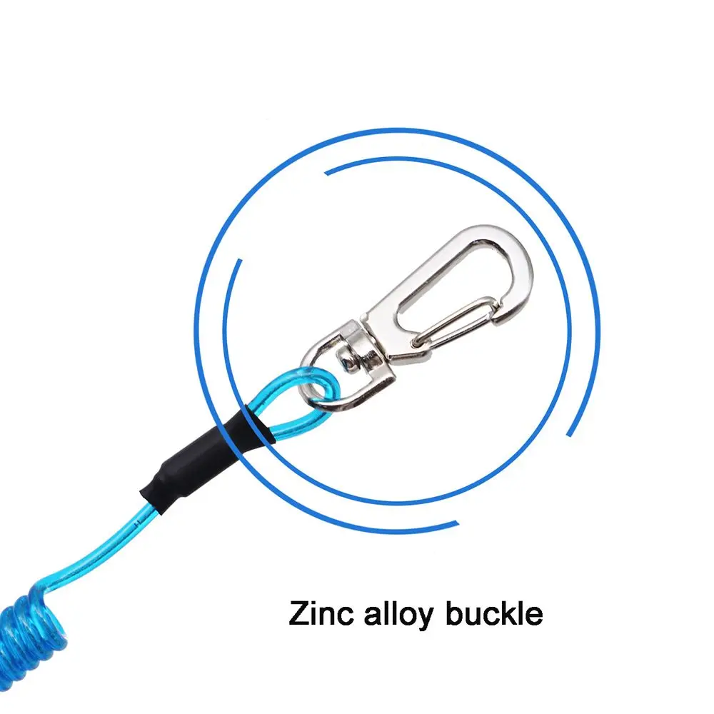 

Portable Fishing Outdoor Secure Buckle Lock Anti-lost Retractable Tackle Steel Wire Lanyard Fishing String Keychain Spring Rope