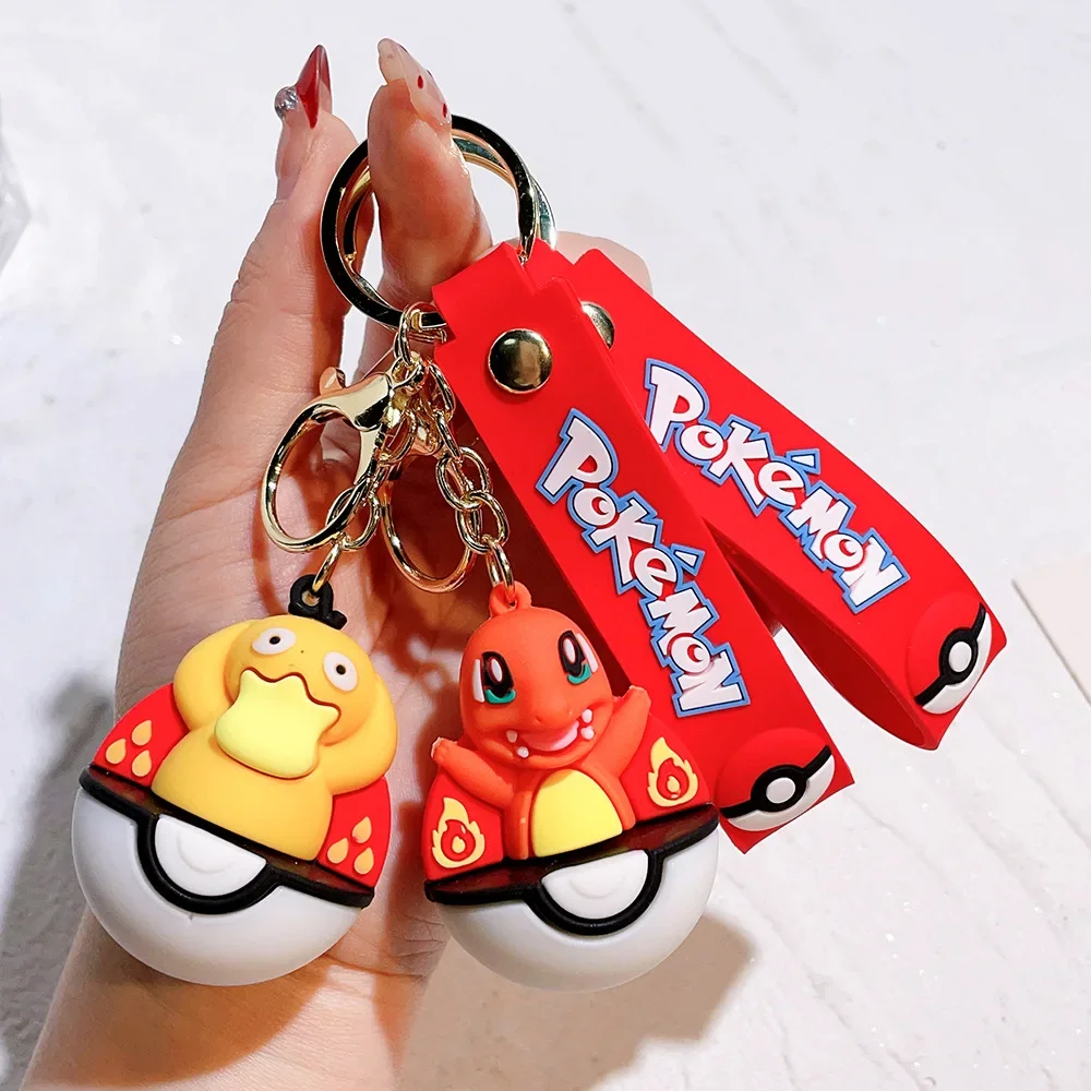 

Pokemon Keychain Pikachu Squirtle Jigglypuff Bulbasaur Psyduck Pendant Creative Car Bag Pendant Christmas Halloween BirthdayGift