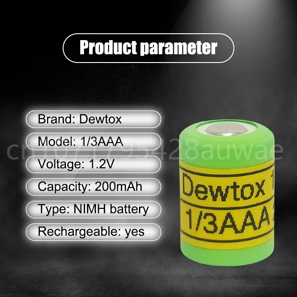 Ni-MH 필렛 프리 충전식 배터리, 면도기 전동 칫솔 전동 공구, 1/3AAA, 200mAh, 1.2V