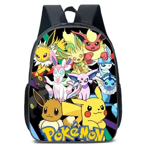 Pikachu Schoolbag dành cho học sinh tiểu học và trung học, ba lô trẻ em, túi hành lý 12 Tắm phòng tắm bán hàng chính Primark - №9