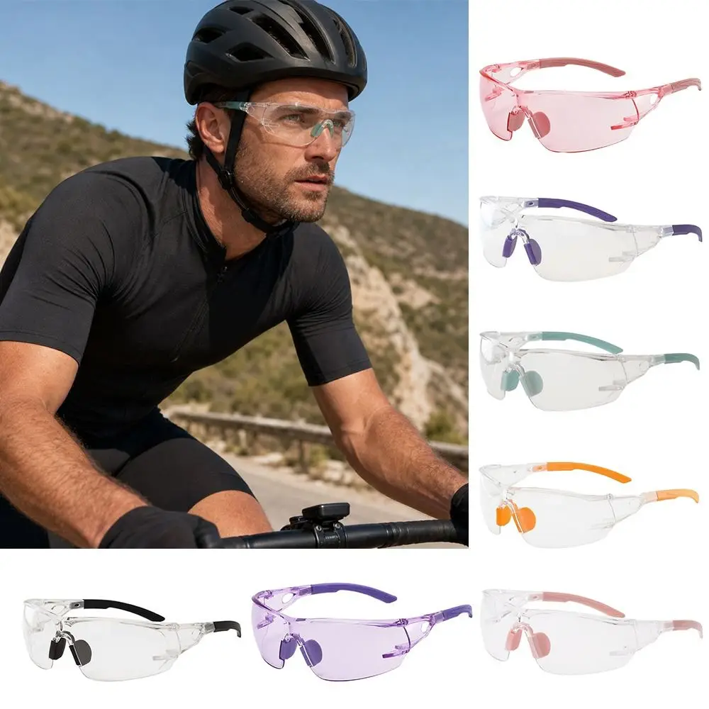 Simple Transparent Safety Glasses Colorful Anti-Splash Anti-Fog Goggles Dustproof Waterproof Work Goggles for Work/Lab/Cycling