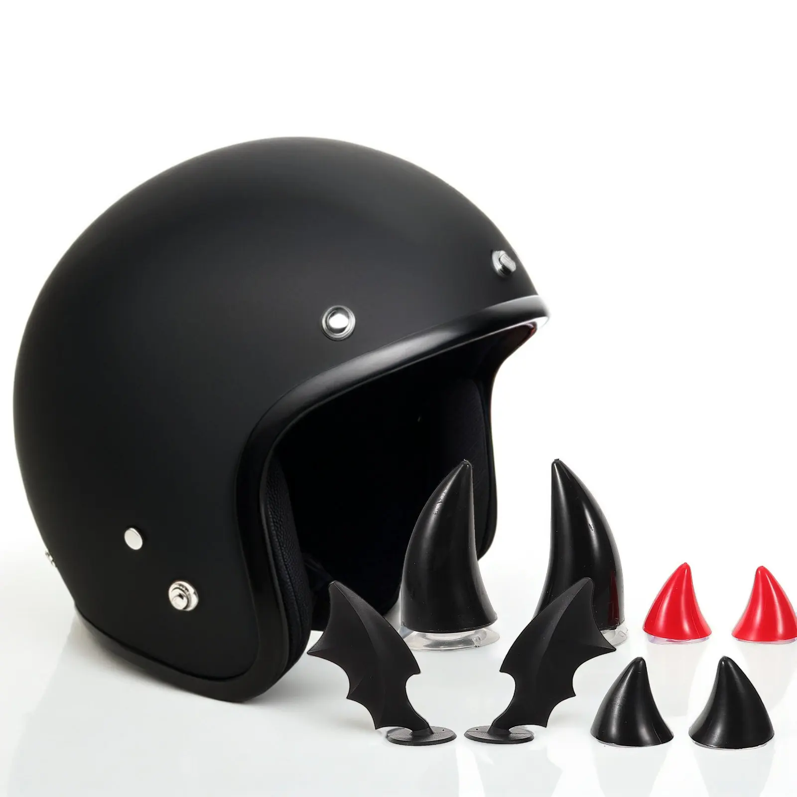 4Pair Motorcycle Decoration Devil Horn Bat Wings Cat Ears Stick on Horns for Bike Scooter Snowboard Accessories