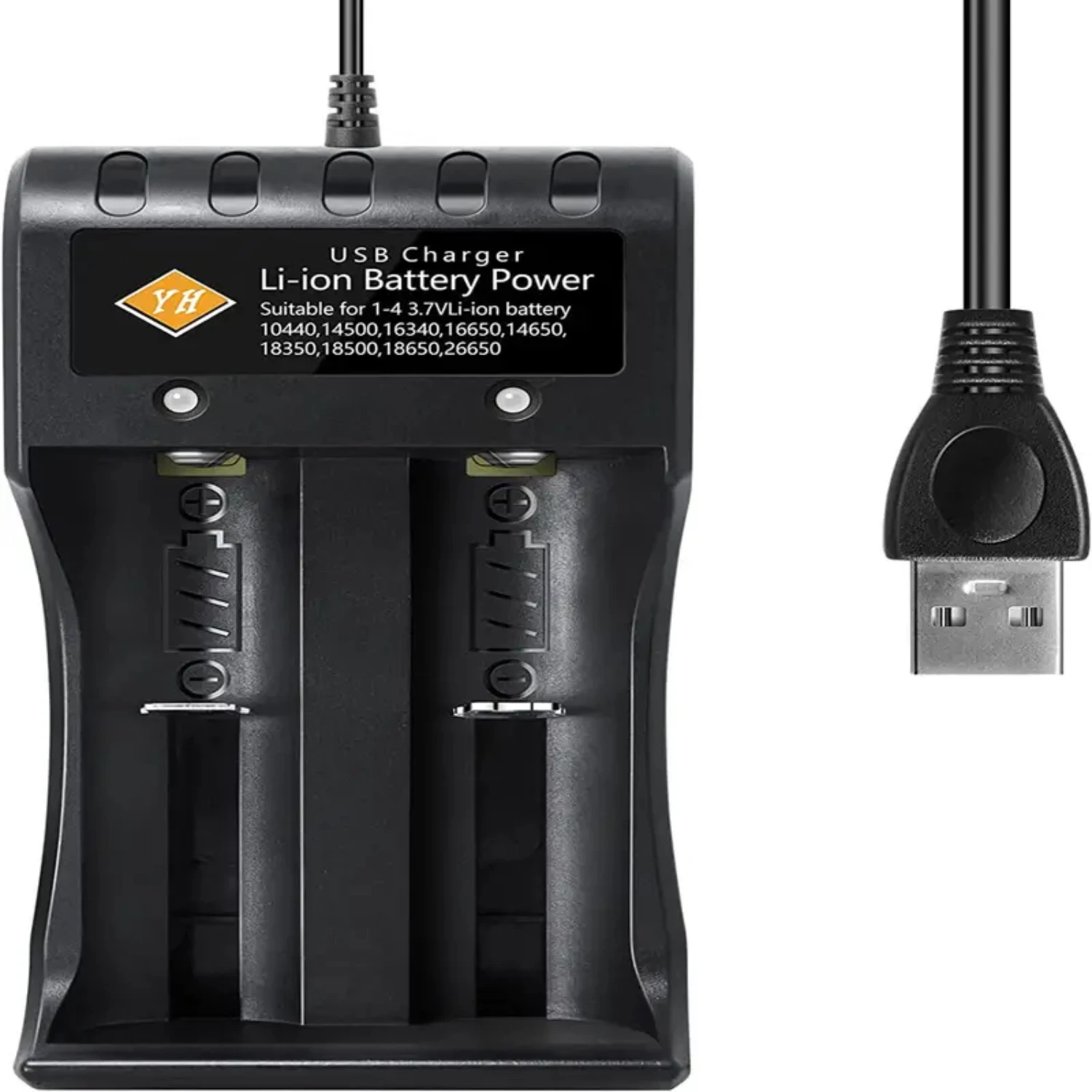 

Battery Charger 2 Bay Fast Charger, For Rechargeable Batteries 3.7V Li-ion
