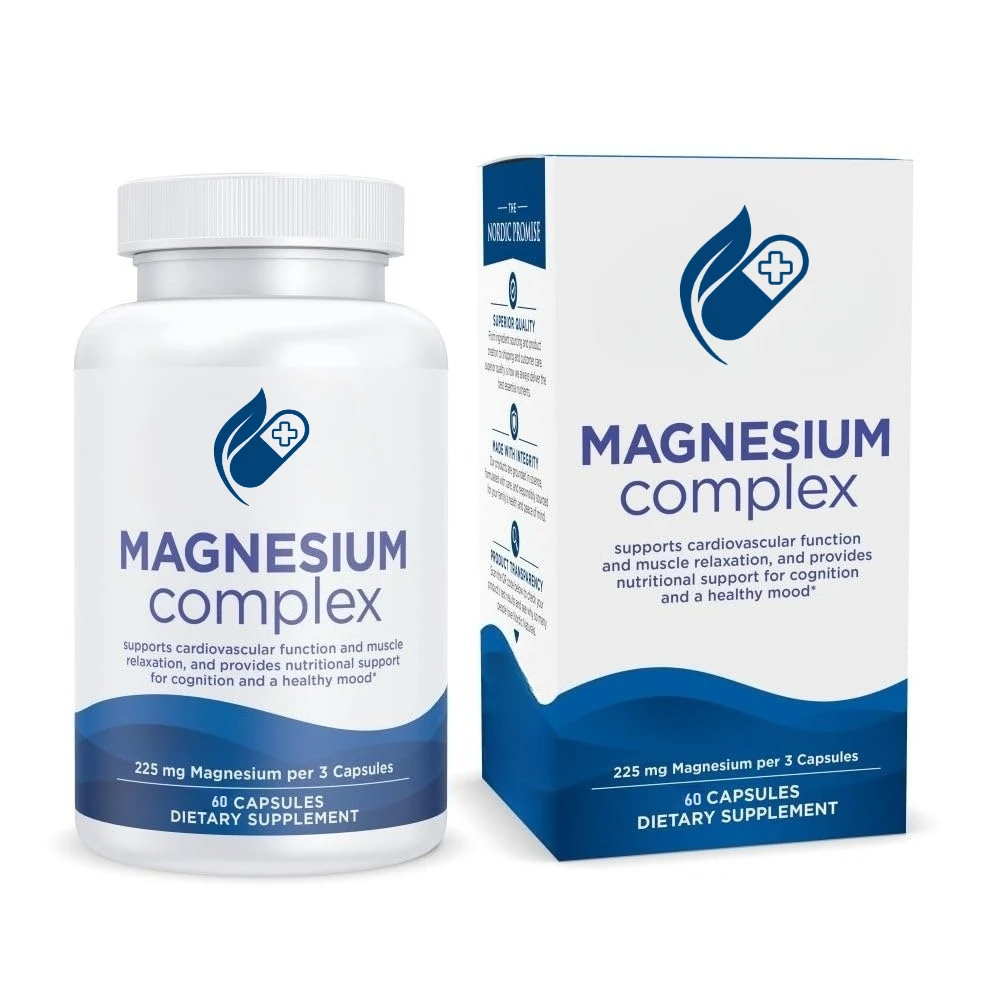 Magnesium complex capsules, support muscle, sleep and cardiovascular health, relieve fatigue, promote metabolism