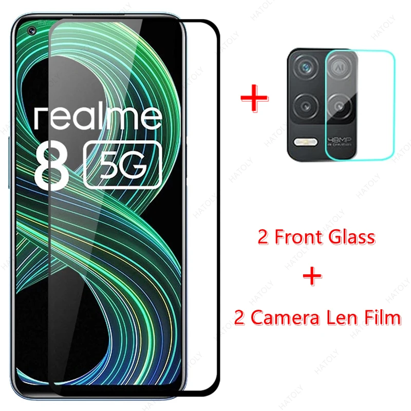 

For Realme 8 5G Glass for Realme 8 5G Tempered Glass Screen Protector Camera Len Film for Realme 8 Pro 7 Narzo 30A GT 5G C25 C21