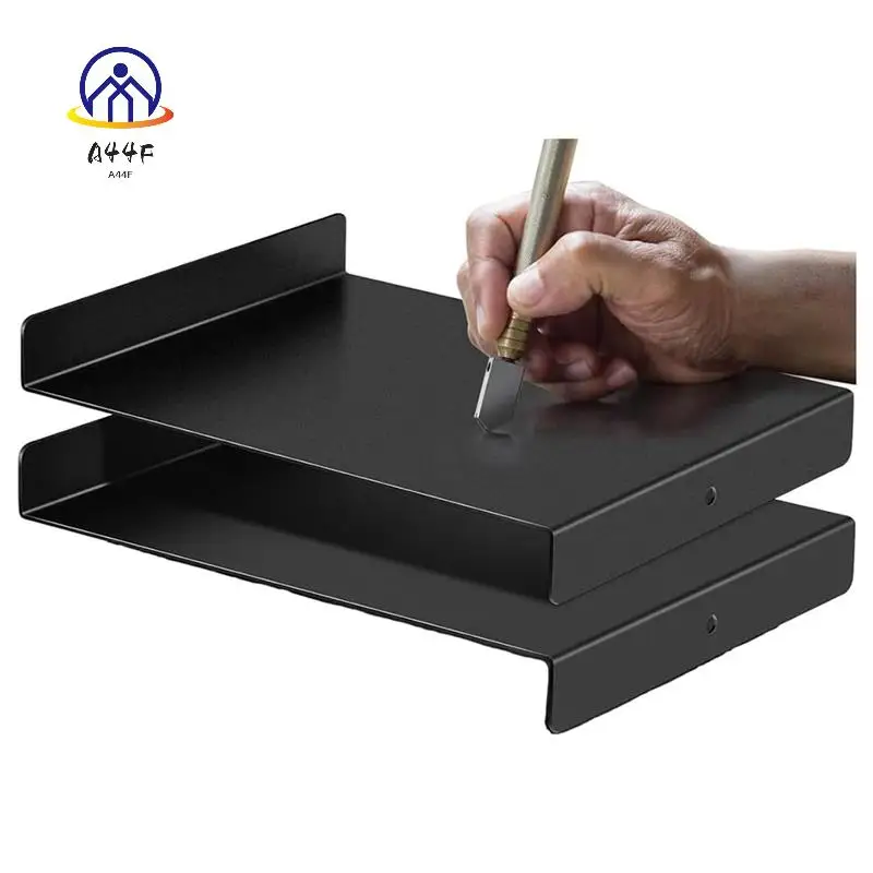 A44F- Gancio da banco e piastra di inchiostrimento per intaglio di stampaggio a blocchi, blocco per incisione su metallo (9 x 7 pollici)