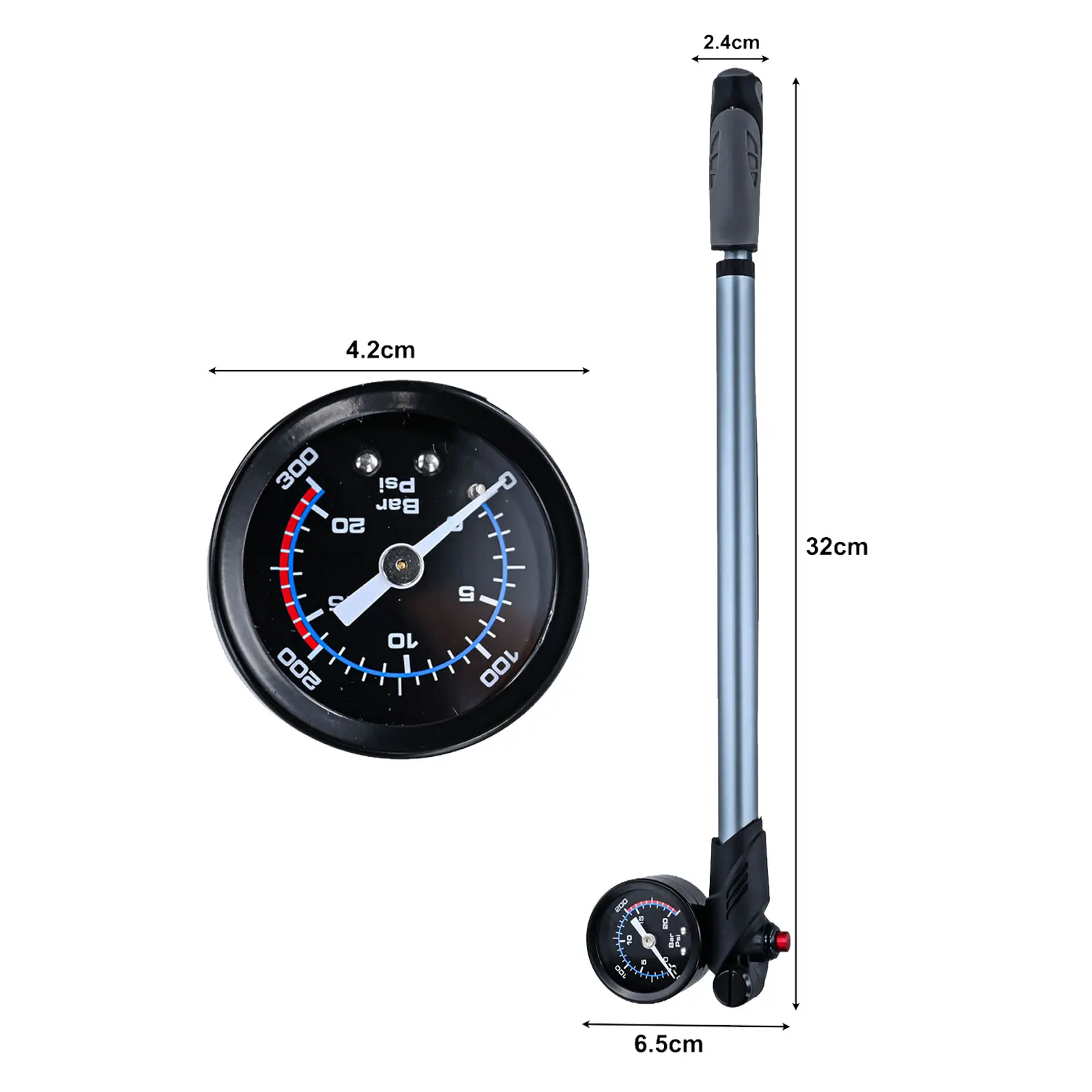 Aluminum Alloy Pump Front Fork Pump For Bike Maintenance 360° Rotating Joint Anti-rust High Sealing For Electric Tire