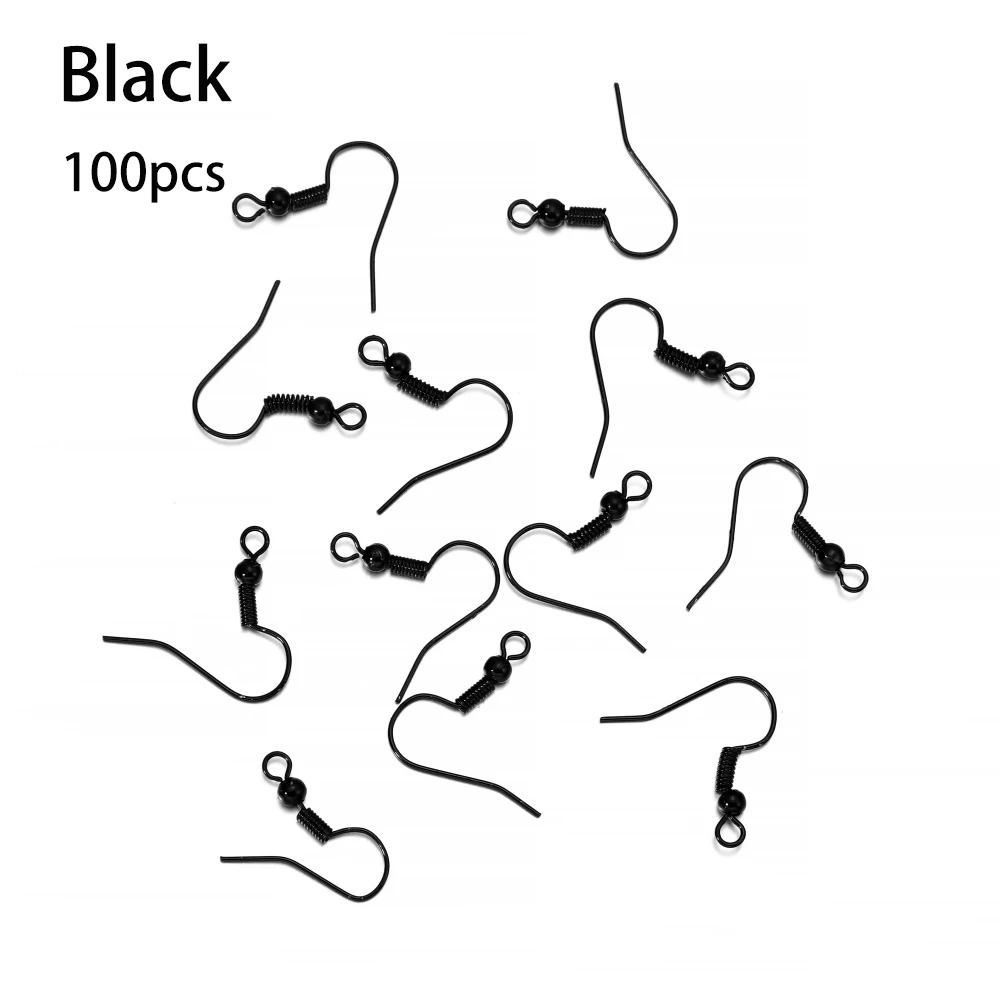 100/300 Stks/partij Hypoallergene Oorbelhaak Kit Mixkleur Oordraden Vishaken Open Springringen Oordopjes Voor Diy Sieraden Maken