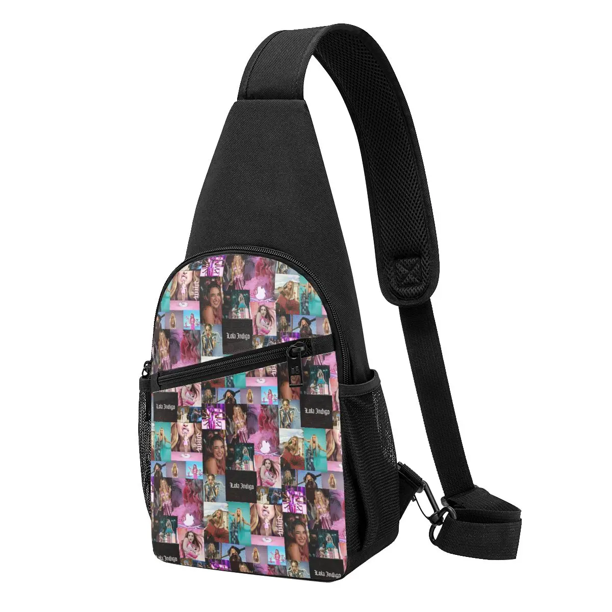 

Spanish Lola Indigo Chest Bag Men Sling Crossbody Backpack Chest Bag Travel Hiking Daypack Shoulder Bag