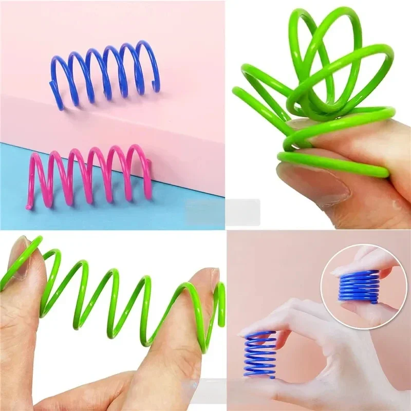 Colorful Spring Coil Spiral Springs for Pet, Wide and Durable Toys, Heavy Gauge, Kitten and Cat, 4PCs