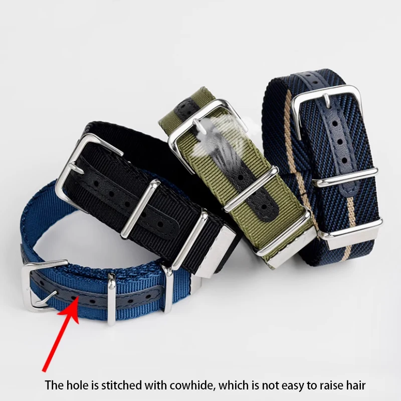 

20mm 22mm High quality Nylon Watchband For Omega 007 /Hamilton /Seiko Watch Strap Premium Canvas Breathable Bracelet