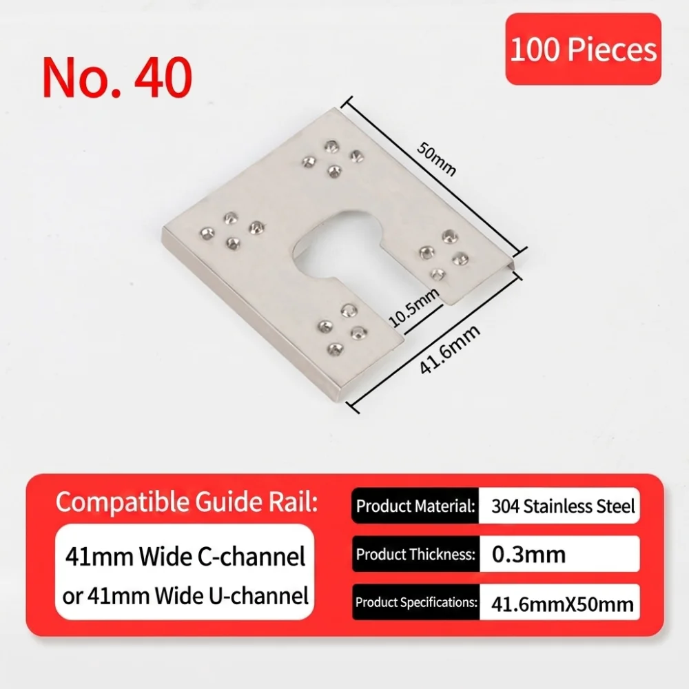 100PCS 304 Stainless Steel Solar Panel Grounding Clip High Temperature Resistant Corrosion Resistant Solar Panel Spacer
