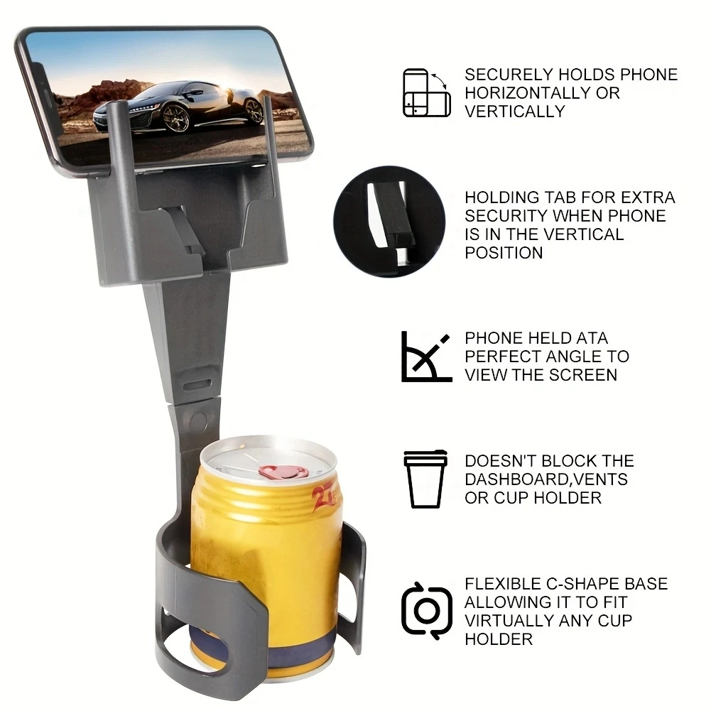 Universal-Autotelefon halter stabil 2 in 1 Anti-Fall-Stütz becher halter Telefon halterung Auto-Telefon halterung Autozubehör – Detail 5