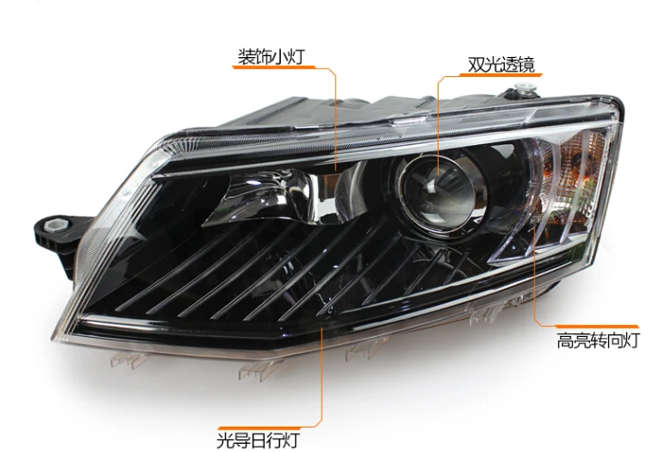 2015~2016y car bumer head light for Skoda Octavia headlight car accessories LED DRL HID xenon fog for Octavia headlamp