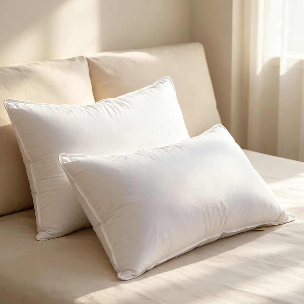 100% Down Pillow Core Pure White Down Pillow Core 100% Cotton Shell Home Furnishing Hotel Bed Pillow Customized Size
