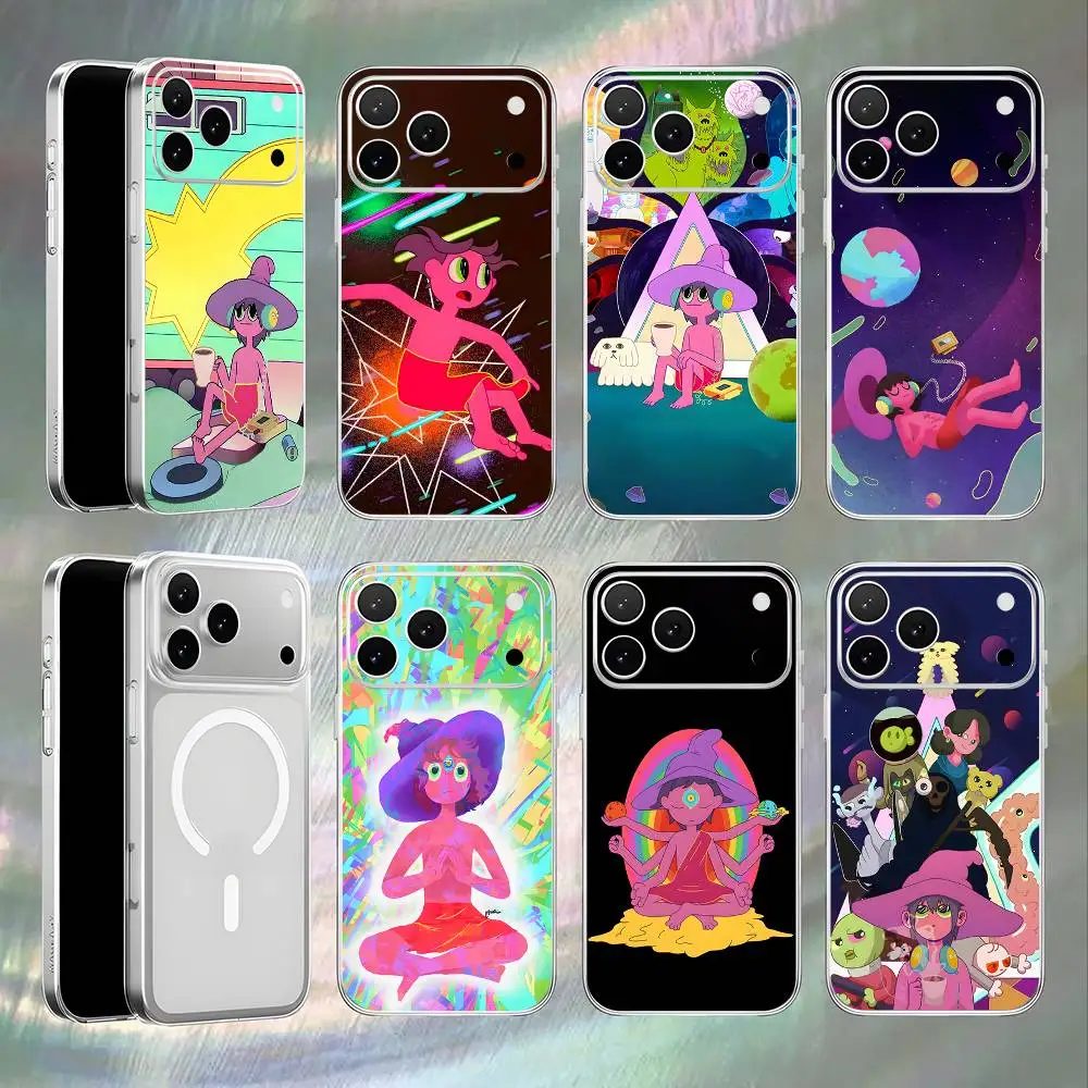 

The Midnight G-Gospel Transparent White Phone Case For iPhone 17,16,15,14,13,12,11,Pro,Max,Plus Magnetic Wireless Charging