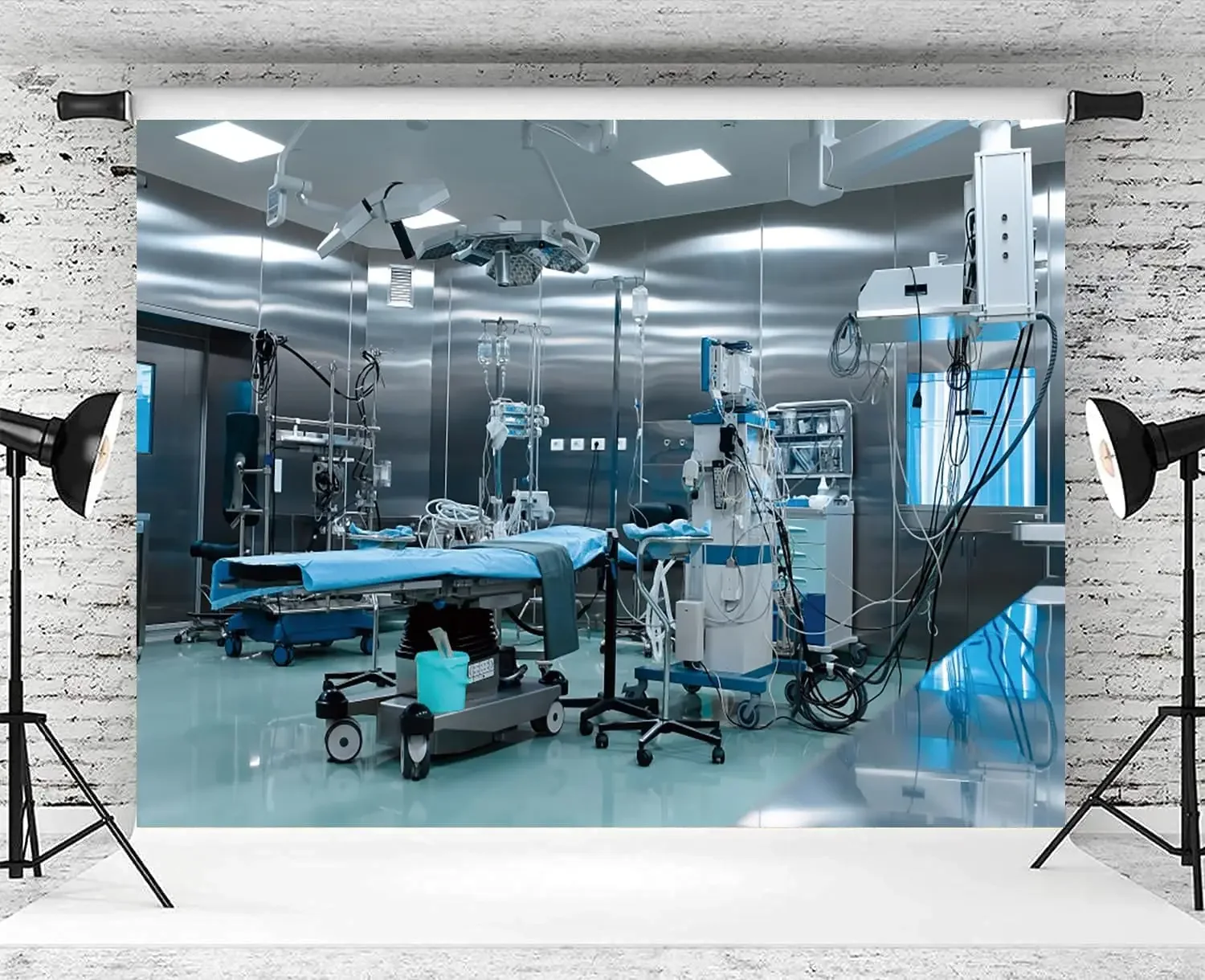 Hospital Backdrop Operating Room Surgery Bed Medical Equipment Doctor Nurse Party photo background photography backdrop