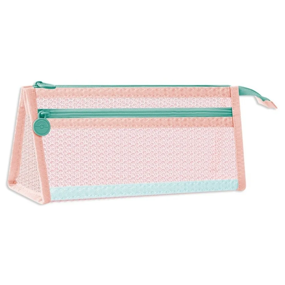 New Large Capacity Mesh Pen Bag Double-layer Three-dimensional Exam Stationery Bags Student Stationery Transparent Pencil Box