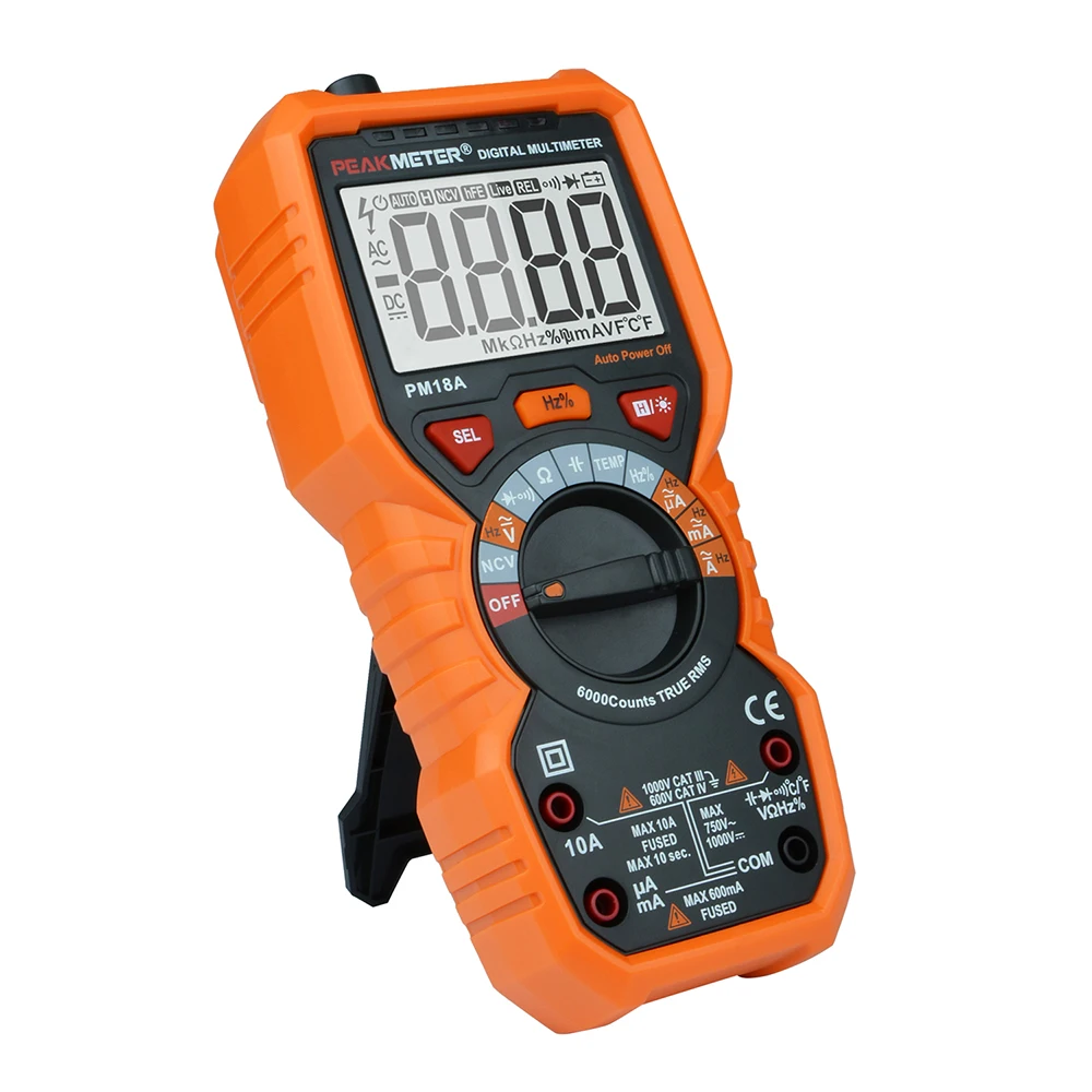 peakmeter-デジタルマルチメーター-ac-dc-電圧-true-rms-オートレンジ-pm18a、600-6k-抵抗および-60nf-6mf-静電容量付き