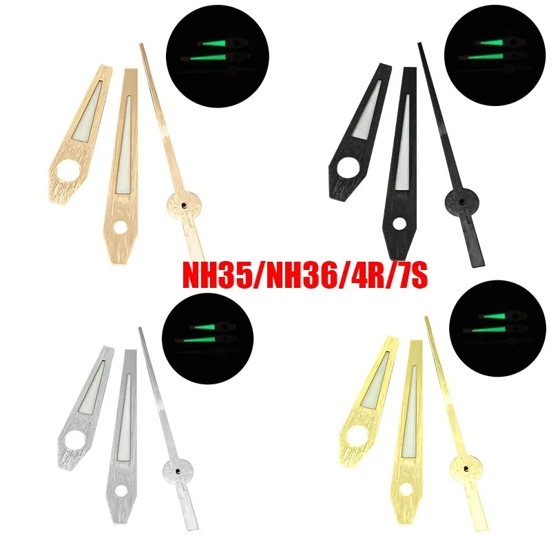 NH35 Hohe Qualität Rose Gold Silber Gold Schwarz Uhren Nadeln Für NH35/NH36/4R/7S Grün leuchtende Uhren Zeiger Uhr Hände