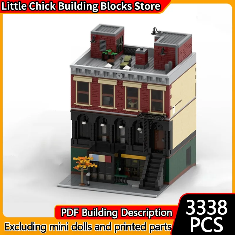 

City Street View Model MOC Building Bricks Retro Streetscape Architecture Modular Technology Gifts Holiday Assemble Children Toy