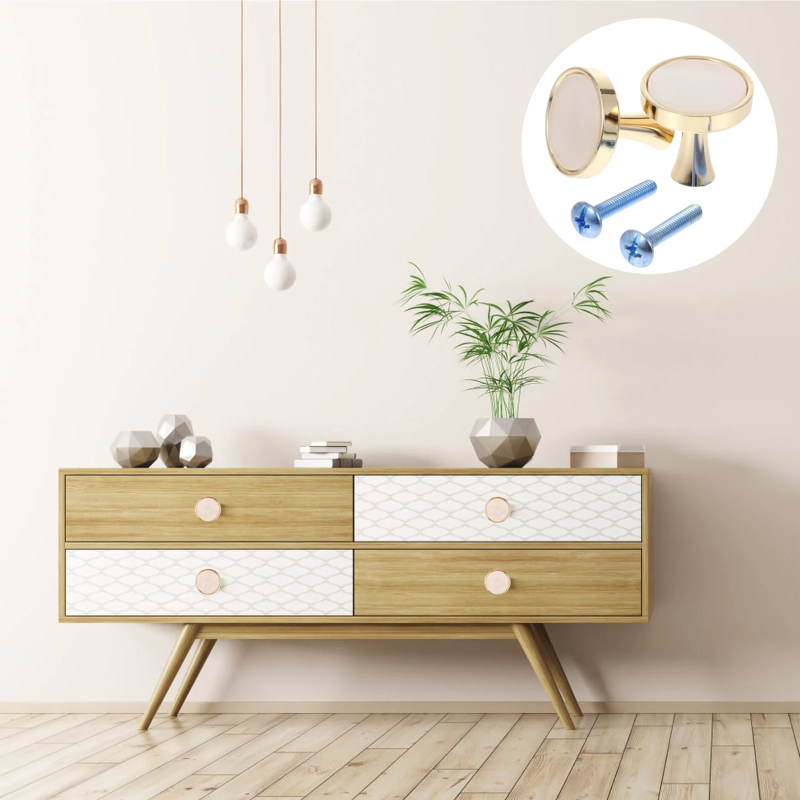 

2Pcs Single Hole Zinc Alloy Drawer Handles Nordic Style Round Pull Knobs for Cabinet Door Cupboard Dresser Hardware