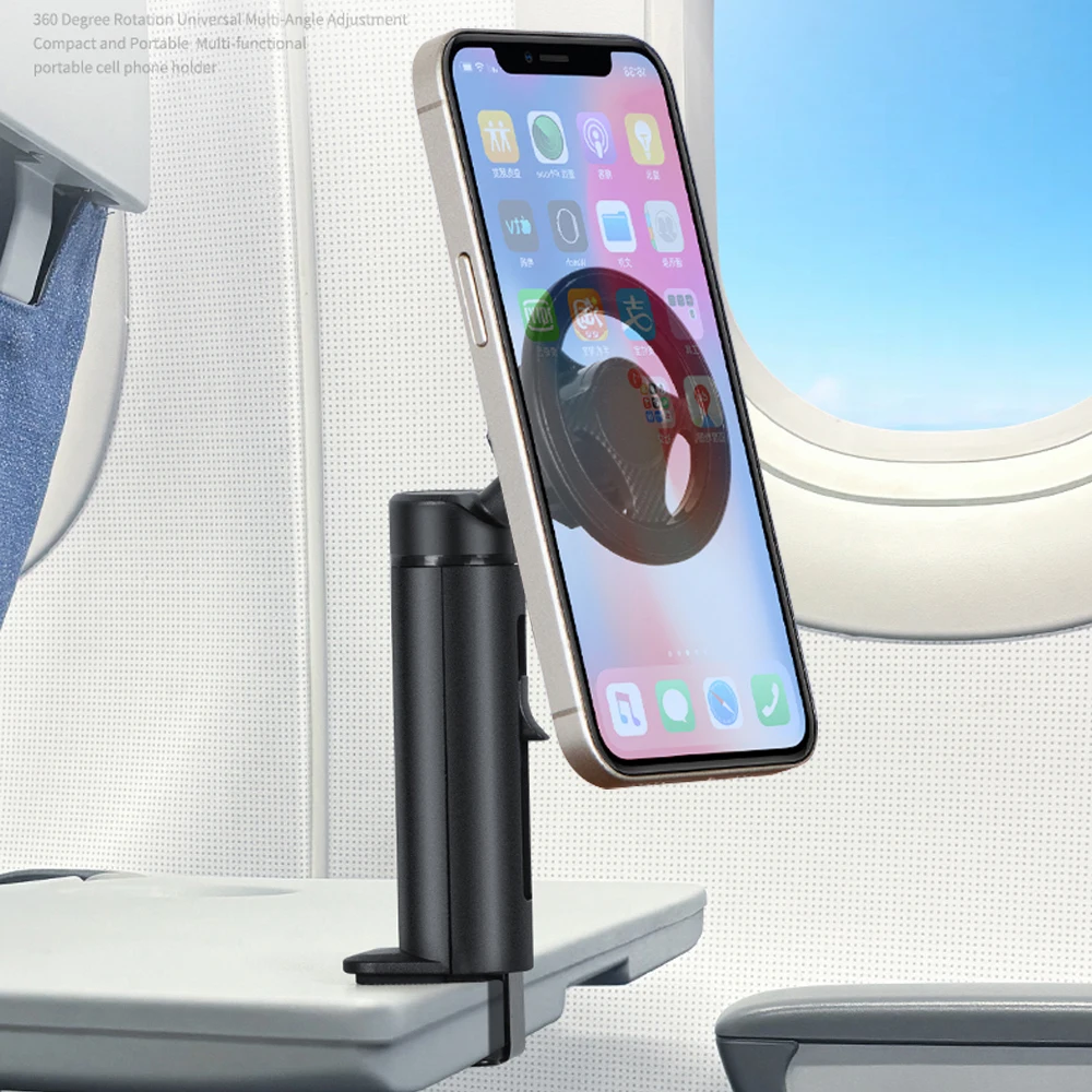 Universally Adjustable Mobile Phone Stand Multi-Functional Travel Mini Desktop Stand Swivel Folding Portable Kitchen Phone Stand