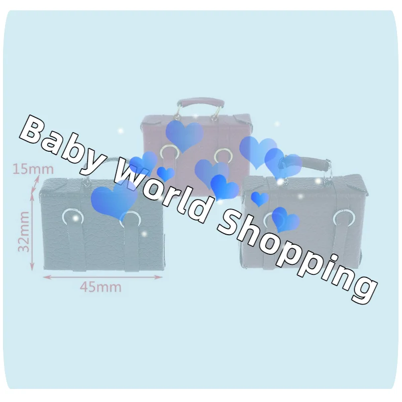 1Pcs Retro Leather Box Briefcase Suitcase Model 1:12 Micro Dollhouse Miniature Toy Decoration For Doll House Accessories