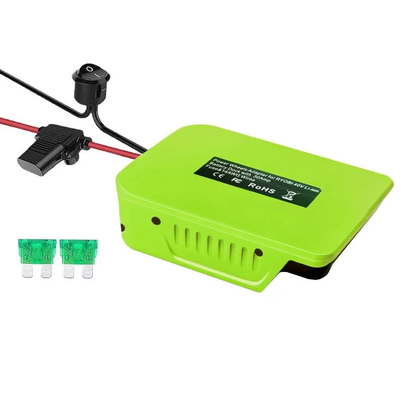 Imagem -05 - Adaptador de Roda Elétrica com Fusível e Interruptor Conector Faça Você Mesmo Ryobi 40v Li-ion Battery pc Pcs