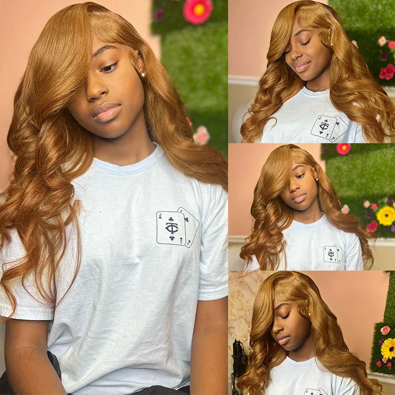 34 Inch Ginger Blonde 13X6 Lace Front Wig 13X4 Body Wave Human Hair Wigs Transparent Brazilian Human Hair Lace Frontal Wig Women