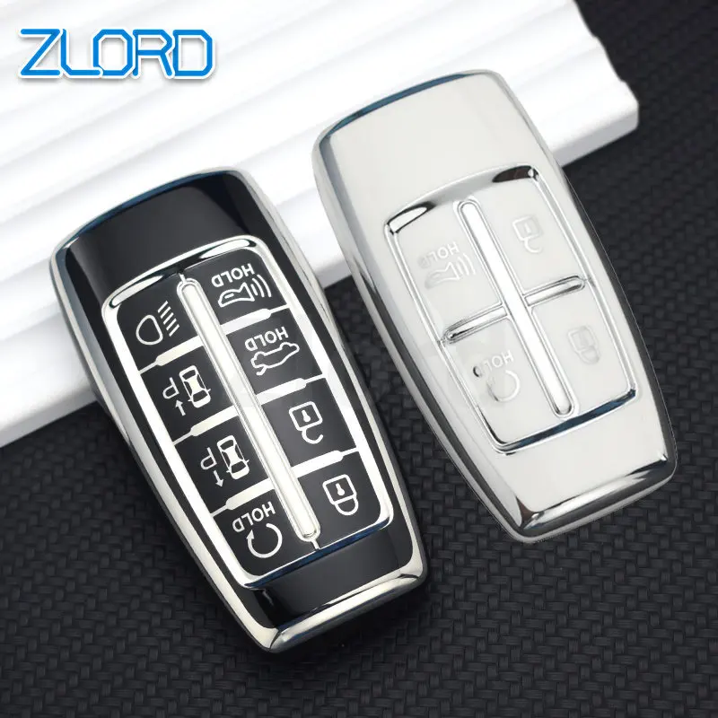 4 8 Buttons NEW TPU Car Key Cover Case For Hyundai Genesis G80 GV70 GV80 2019 2020 2021 2022 Remote Key Holder Car Accessories