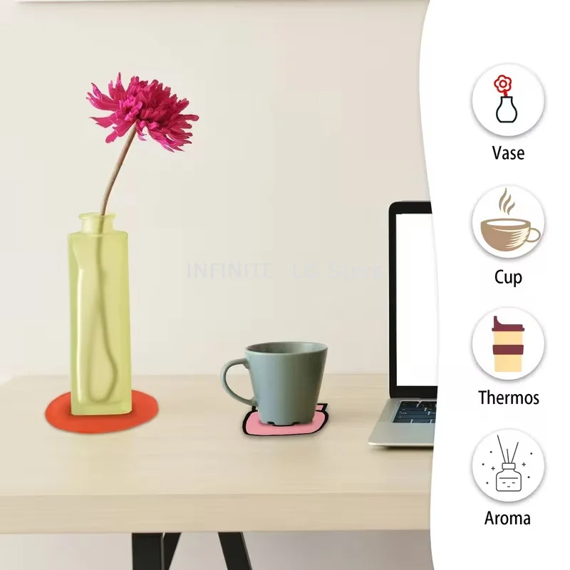 Cute Cartoon Acrylic Coaster Irregular Shapes Heat-resistant Bowl Pad For Coffee, Tea, Hot Drinks Table Protectors Desk Decor