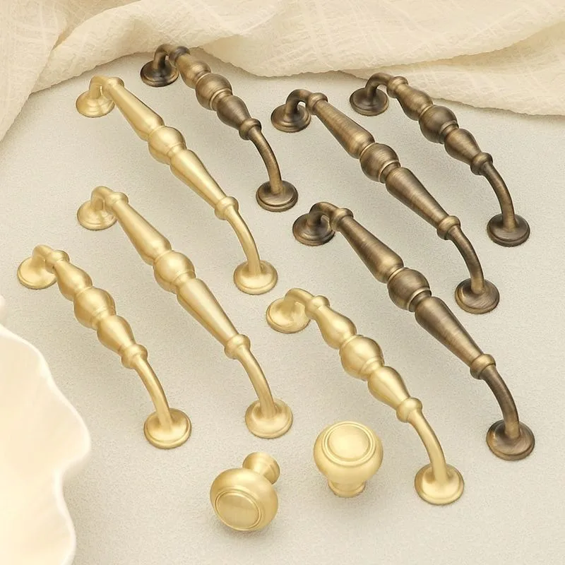 Nordic Antique Brass Handle, Simple and Luxurious European Style Drawer Cabinet Door, Wardrobe Door, Furniture Handle
