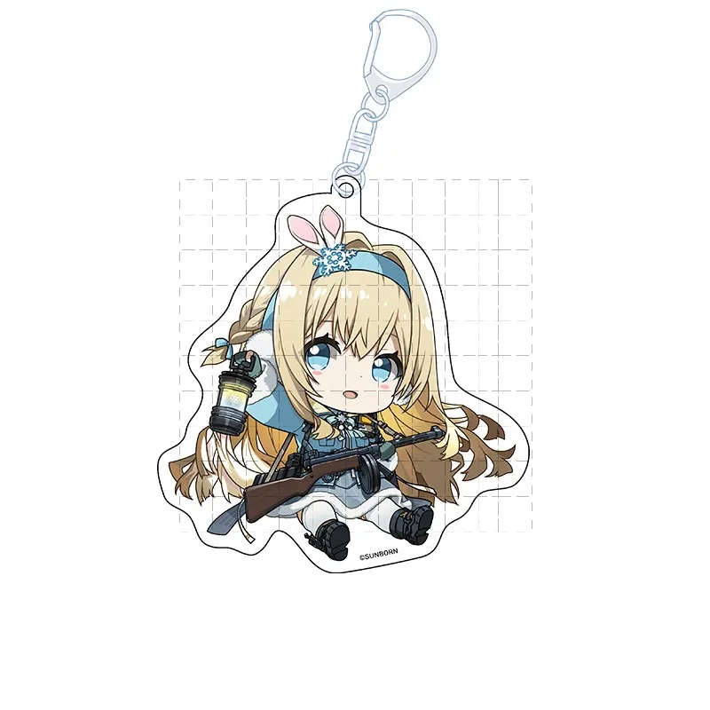 Game Girls Frontline Keychain Doll Anime RO635 M4A1 M16A1 UMP45 UMP9 Acrylic Keyring Pendant for Gift view 3