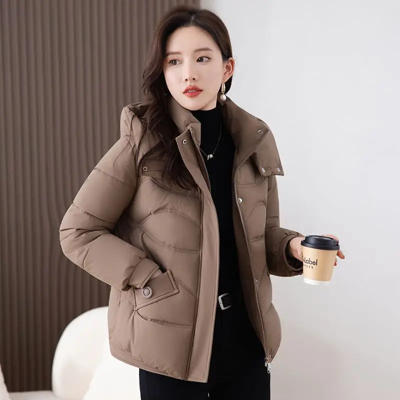 

Модная хлопковая стеганая куртка, женские парки, новинка зимы 2026, ветровка с капюшоном, теплая пуховая хлопковая куртка, женская верхняя одежда, топы