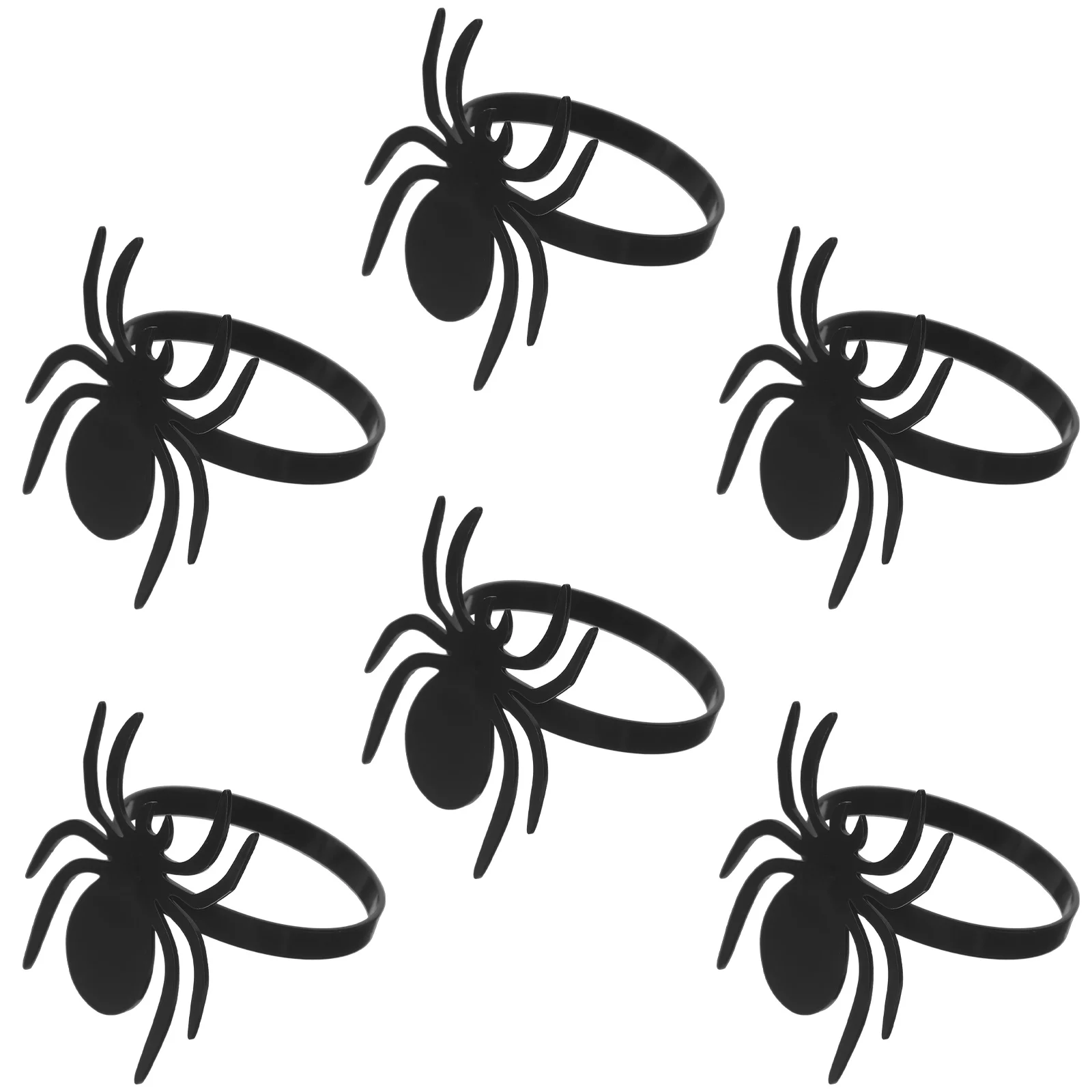

6pcs Halloween Spider Rings Metal Holders Party Table Decor Dining Ring Spider Shaped Napkin Ring Halloween Party Accessories