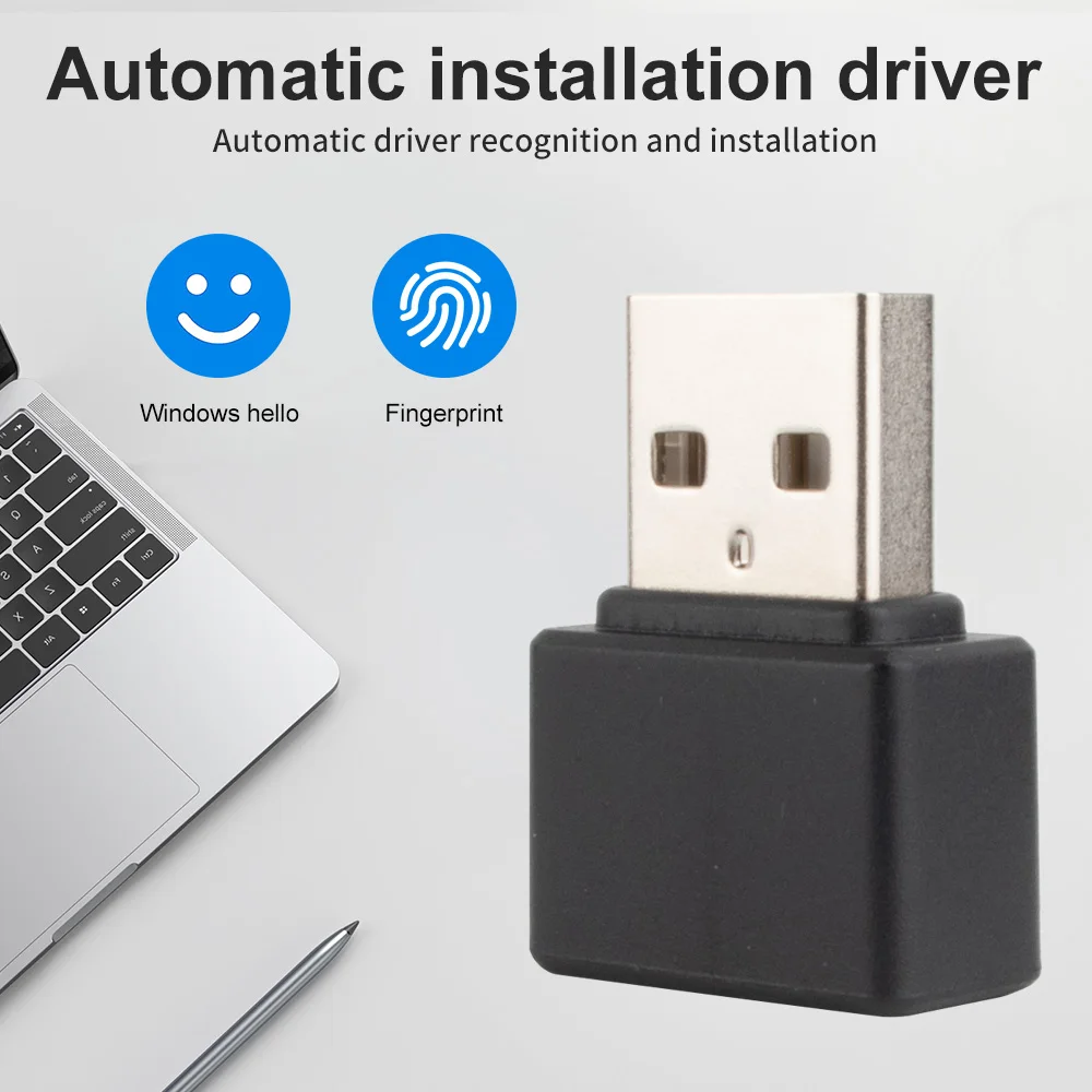 Mini USB Fingerprint Reader, Biometric Security Key for PC Laptop, Supports Windows 10/11 Hello Fingerprint Scanner