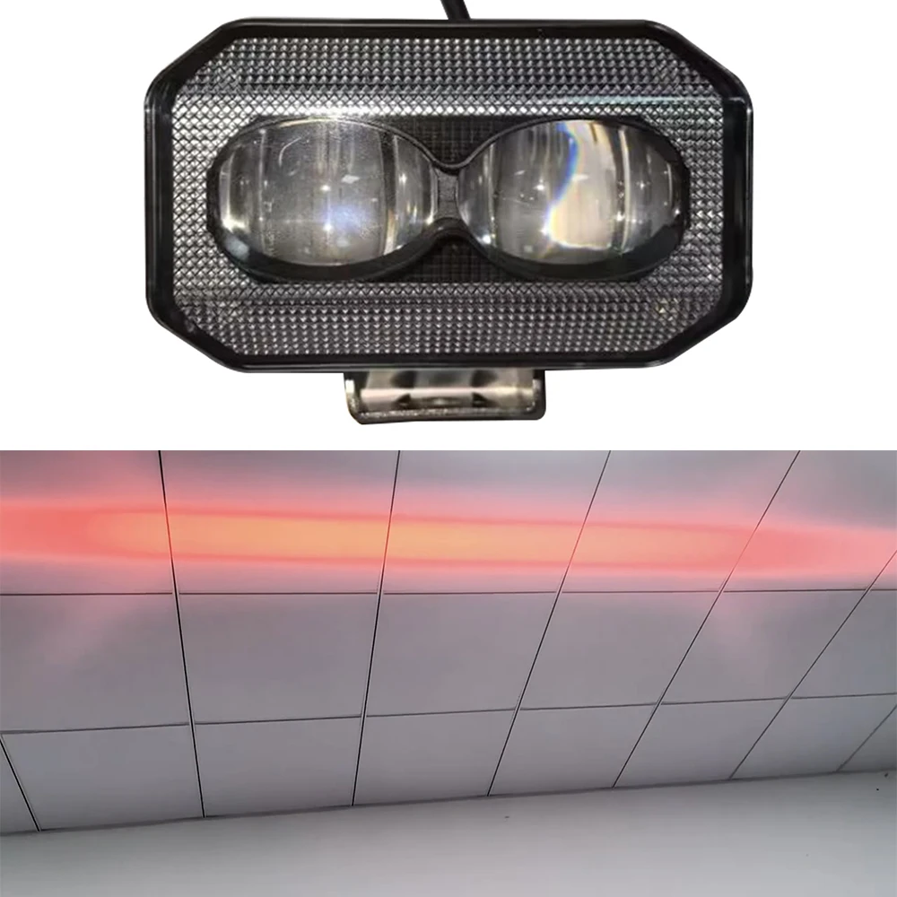 SXMA LED6511 LED Search Light for Tractor /Excavator Emergency Safety Warning Lamp Worklight 20w 1pc Waterproof( Red light line)